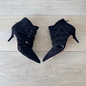 Loeffler Randall Cleo Black Suede Pointed Ankle Booties Size 9